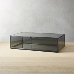 Small Smoked Glass Box | CB2 - Baby And Kids
