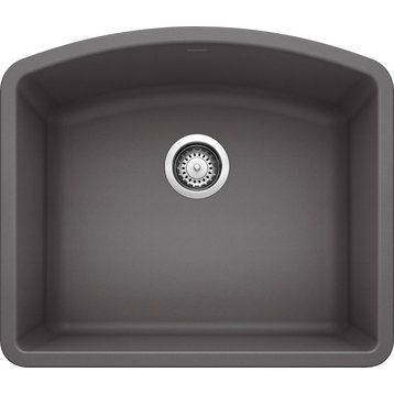 Blanco 441468 20.8"x24" Granite Single Undermount Kitchen Sink, Cinder