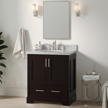 Ariel Stafford 31" Single Sink Bathroom Vanity Base, Espresso