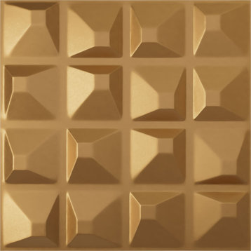 Tristan EnduraWall Decorative 3D Wall Panel, 19.625"Wx19.625"H, Gold