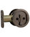 Round Pocket Door Lock, Privacy,, Antique Nickel, 2-3/8" Backset