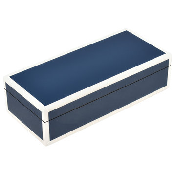 Lacquer Long Pencil Box, Navy Blue