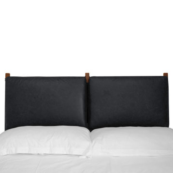 Poly and Bark Truro Bed Headboard Cushion Set, Onyx Black, Queen