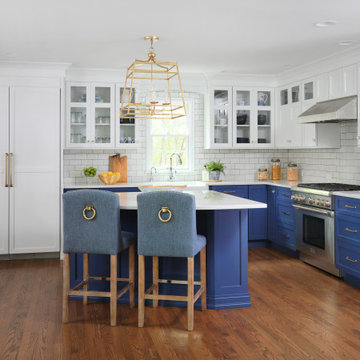 Cool Blue Transitional Kitchen