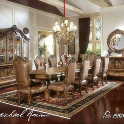 AICO Furniture - Tuscano Trestle Dining Table in Biscotti - 34002-26 - Dining Tables
