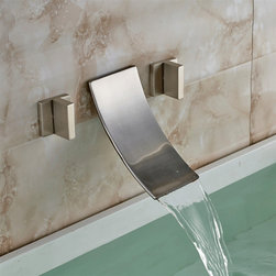 Havana Double Handled Brushed Nickel Wall Mounted Bathtub Faucet - Bathtub Faucets