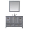 Isla 48" Marble Countertop Single Vanity w/Mirror Gray