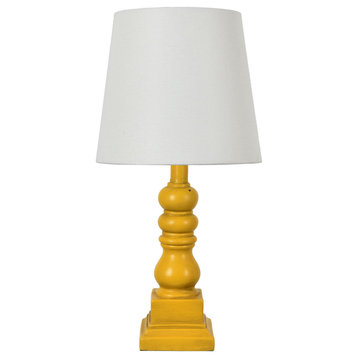 Crestview Distressed Yellow Resin Table Lamp EVAVP1349YW