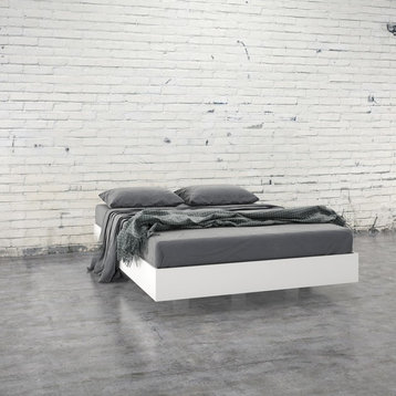 Full Size Platform Bed-White Melamine