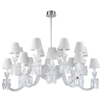 16 Lights Baccarat Style Pendant Light Luxury Banquet Crystal Chandelier