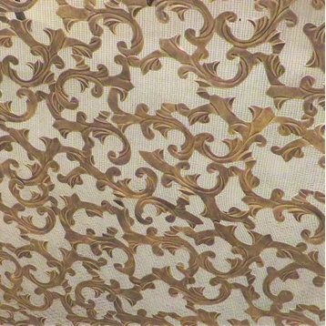 Leaf and Scroll Gold Single Panel Flat Fireplace Screen Ornate Swirl Firescreen