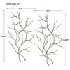 Uttermost Silver Branches Contemporary Iron Wall Art in Silver (Set of 2)