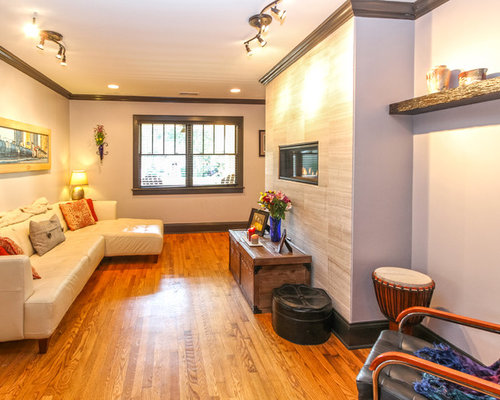 Craftsman Living Room Design Ideas, Remodels \u0026 Photos with Purple Walls  Houzz