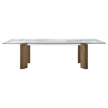 Breann Modern Extendable Glass Dining Table Large