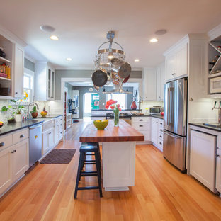 75 Beautiful Craftsman Kitchen With Wood Countertops Pictures