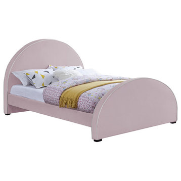 Brody Velvet Upholstered Bed, Pink, Full