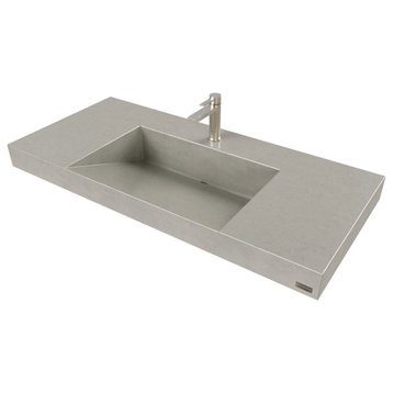 40" Contempo Floating Concrete Ramp Sink, Concrete