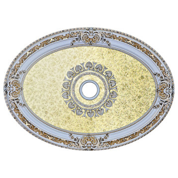 Artistry Lighting, Oval 43"x32" Antique White Ceiling Medallion (ART0811-F1-075)