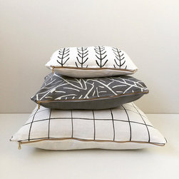 Sprout, Modern Harvest and City Plot on Belgian Linen - Decorative Pillows