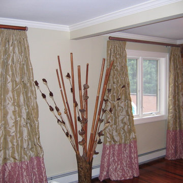 Block Bottom Draperies on Decorative Traverse Rod