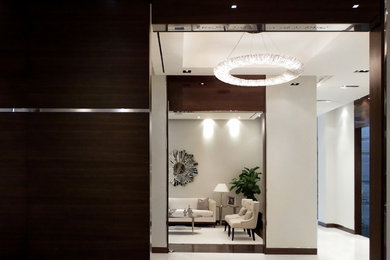 Example of a trendy living room design in Toronto