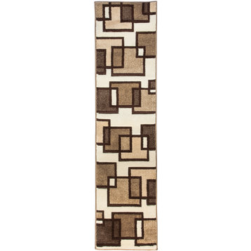Well Woven Ruby Imagination Squares Rug, Cream
