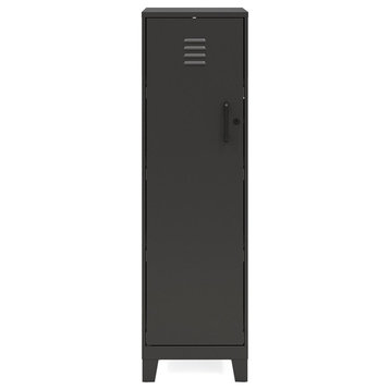 UrbanPro 53.38"H 4 Shelf Metal Storage Locker Cabinet 3" Riser Legs in Black