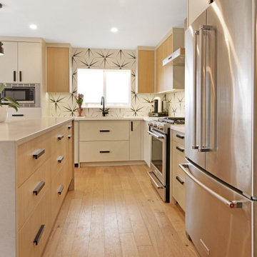 Rift-Cut White Oak & Pewter Mid-Century Kitchen