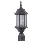 Craftmade - Hex Style 1 Light Outdoor Post Mount In Textured Matte Black (Z295-TB-CS) - Craftmade (Z295-TB-CS) Hex Style Collection Contractor Style Outdoor 1 Light Post Mount In Textured Matte Black Finish With Clear Seeded Square/Rectangle Glass Shade(s). Dimmable: Yes. Wet rated. Light Bulb Data: 1 Medium 100 watt. Bulb included: No.
