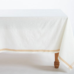 Simple Stitch Chambray Tablecloth - Tablecloths