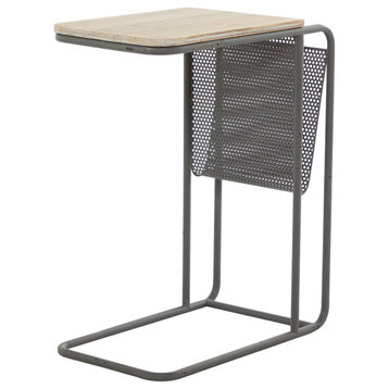 Farmhouse Gray Metal Accent Table 561657