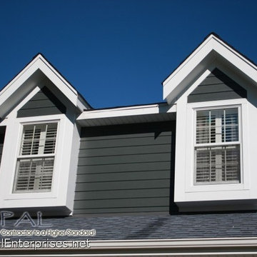 Andersen Windows with White Window Grids & Gray Siding