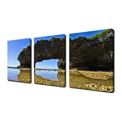 Ready2HangArt - Ready2hangart Chris Doherty 'Aqua Rocks II' 3-piece Canvas Wall Art - Prints And Posters