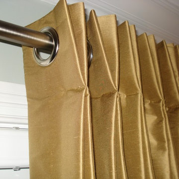 Grommet French Pleated Silk Drapes
