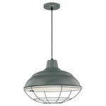 Millennium Lighting - Millennium Lighting RWHC17-SG R Series - 17" Light Warehouse/Cord Hung - Canopy and 12' Cord IncludedOptional Wire Guard (RWG17-ABR) is available Cord Length: 144.00R Series 17" One Light Warehouse Cord Hung Pendant Satin Green *UL Approved: YES *Energy Star Qualified: n/a  *ADA Certified: n/a  *Number of Lights: Lamp: 1-*Wattage:200w A bulb(s) *Bulb Included:No *Bulb Type:A *Finish Type:Satin Green