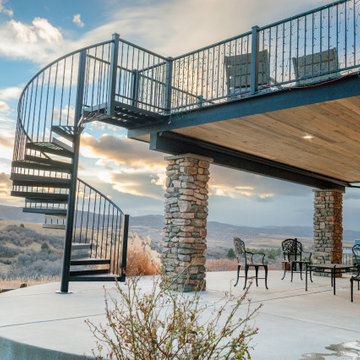 Composte Deck, Spiral Stairs, Concrete Patio