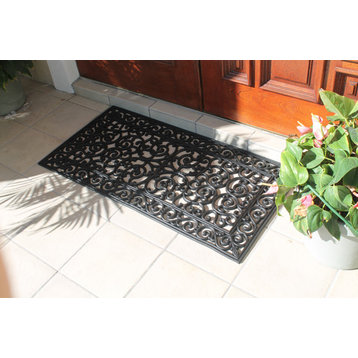 A1HC First Impression Audie Rubber Entry Double Doormat 24"x48"
