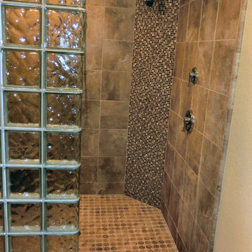 Glass block shower in room addition Simi Valley California