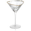 Kampari Triangular Martini Glasses Clear With Gold Rim, Set of 4
