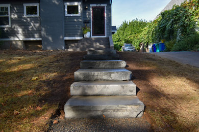This is an example of a rock front yard landscaping in Portland.