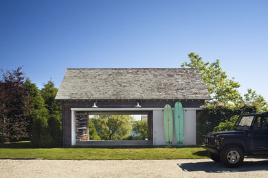 Garage - coastal detached garage idea in New York