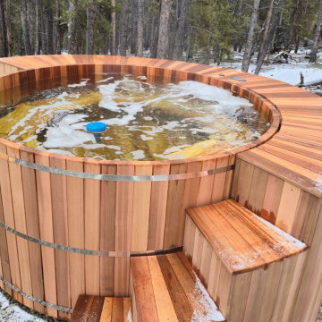 Cedar Sauna & Hot tub Setup