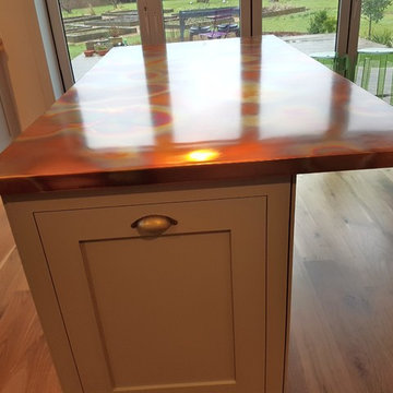 Kitchen island. Aged Copper WORKTOP