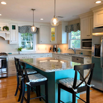 Country Style Kitchen- Teal Island