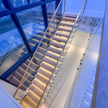 Project #126 | Contemporary Staircases with Integrated LEDs & Glass Railing