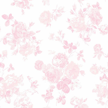 Everblooming Rosettes Faded Primrose Peel and Stick Wallpaper Bolt