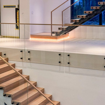 Project #126 | Contemporary Staircases with Integrated LEDs & Glass Railing