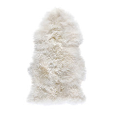 New Zealand Sheepskin Pelt Rug, 60x120 cm, Natural White
