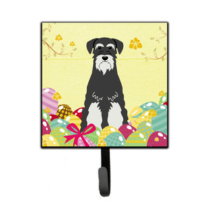 Easter Eggs Standard Schnauzer Black Gray Leash Key Holder Contemporary Wall Hooks By The Store
