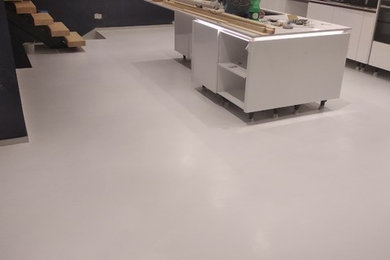 White resin floor